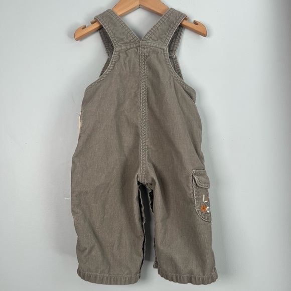 M&Co. “Little Monster” Brown Overalls with Appliqué 3-6M - Picture 4 of 5